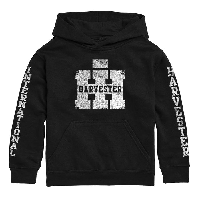 YOUTH IH Weathered Distressed Logo Black Hooded Sweatshirt