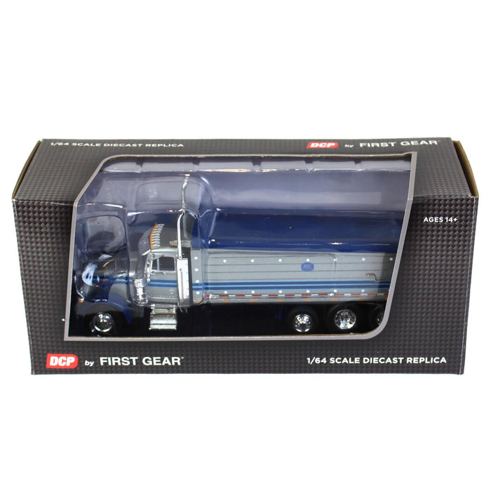 1/64 Silver & Blue Peterbilt 379 w/ Tri-Axle MAC Dump Body, DCP by First Gear