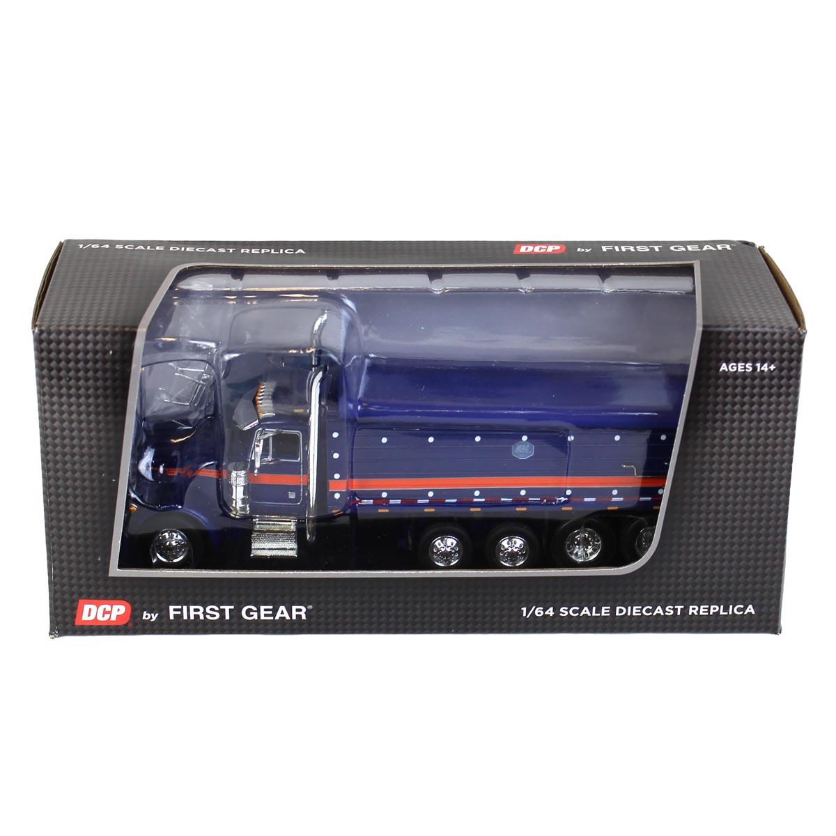 60-1346 DCP 1/64 Blue/Orange Peterbilt 379 Semi Truck with Quad