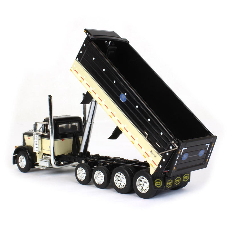 1/64 Black Peterbilt 379 w/ Quad-Axle MAC Dump Body, DCP by First Gear