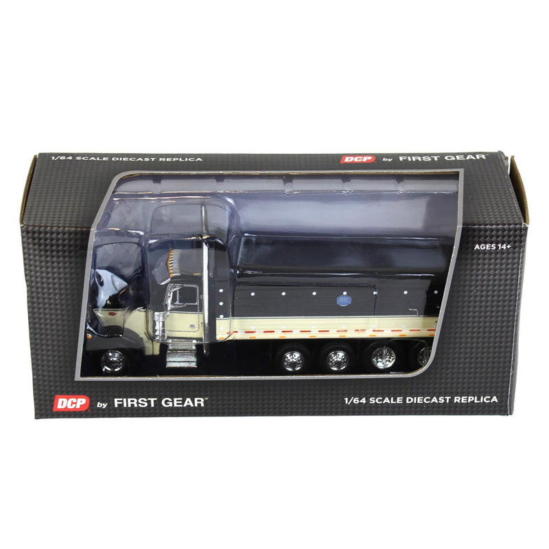 1/64 Black Peterbilt 379 w/ Quad-Axle MAC Dump Body, DCP by First Gear