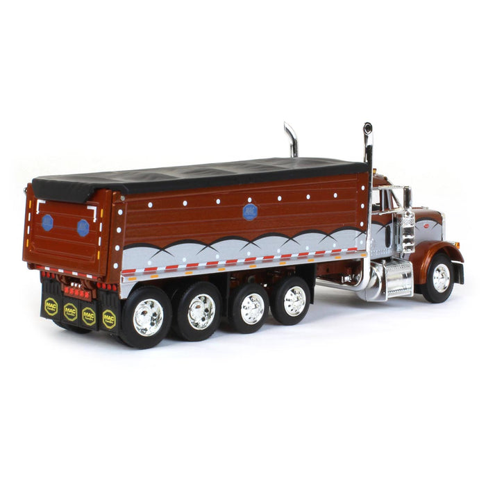 1/64 Brown & Silver Peterbilt 379 w/ Quad-Axle MAC Dump Body, DCP by First Gear