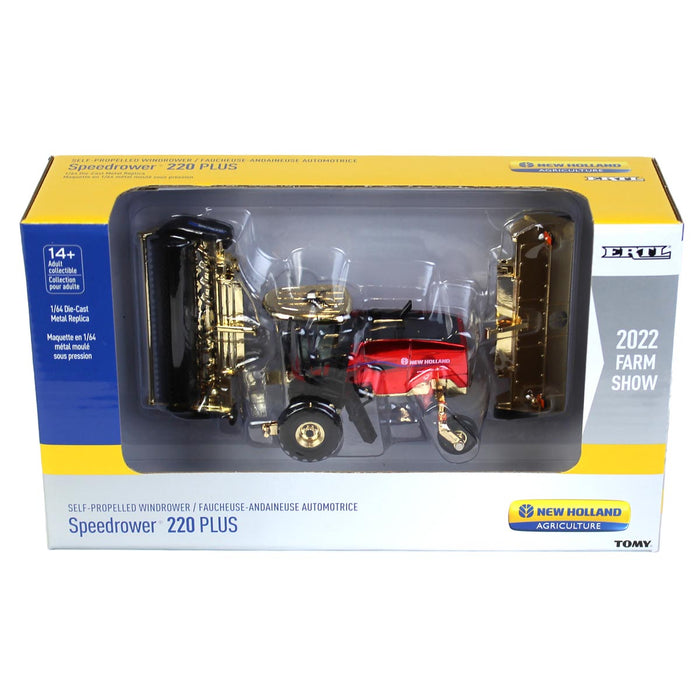 Chrome Chase Unit ~ 1/64 New Holland Speedrower 220 PLUS SP Windrower w/ Both Heads, 2022 Farm Show