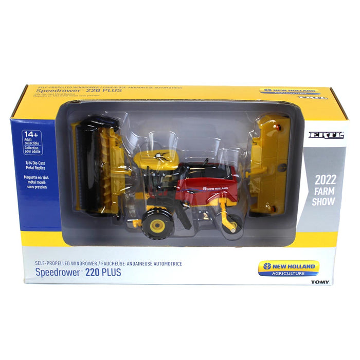 1/64 New Holland Speedrower 220 PLUS Self-Propelled Windrower w/ Both Heads, 2022 Farm Show