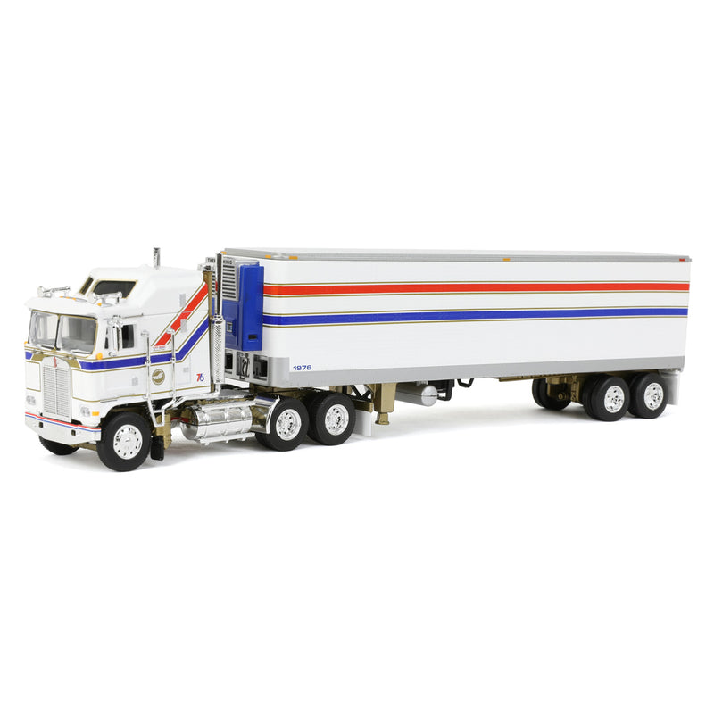 1/64 Kenworth K100 COE Aerodyne Sleeper with 40' Vintage Reefer Trailer, DCP by First Gear