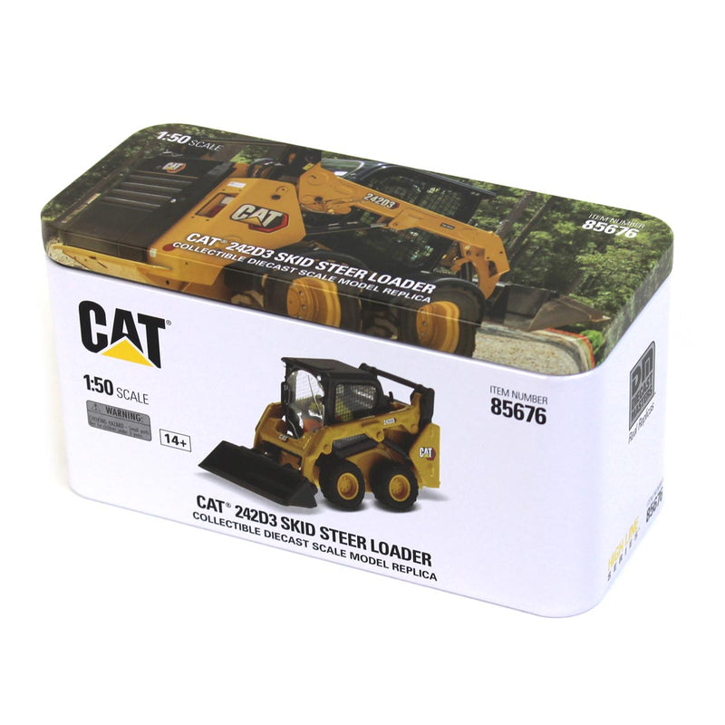 1/50 CAT 242D3 Skid Steer Loader w/ Bucket, Fork & Grapple Bucket