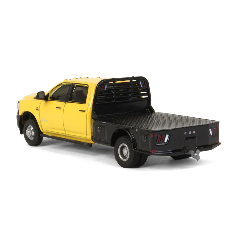 1/64 2020 RAM 3500 Tradesman Dually Flatbed, Construction Yellow, Dually Drivers Series 10