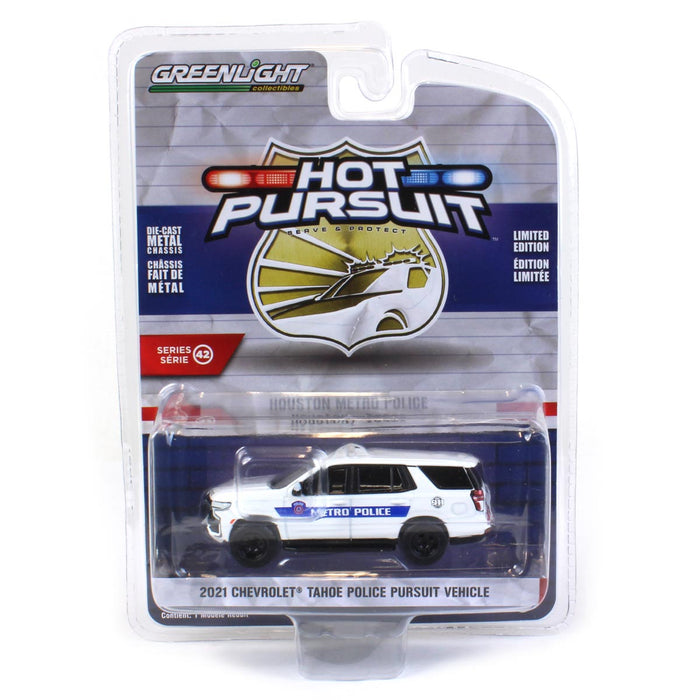 1/64 2021 Chevrolet Tahoe Police Pursuit Vehicle, Houston Texas Metro, Hot Pursuit Series 42