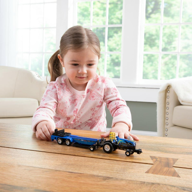 1/64 New Holland "Midnight Blue" Pulling Tractor with Pulling Sled