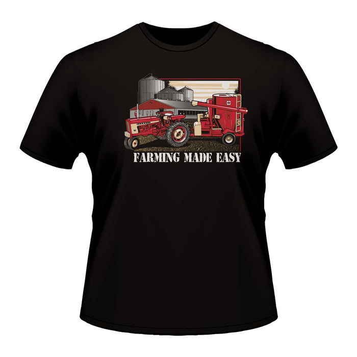 Youth IH Farmall 504 with IH 1150 Grinder-Mixer Mill Black Short Sleeve T-Shirt