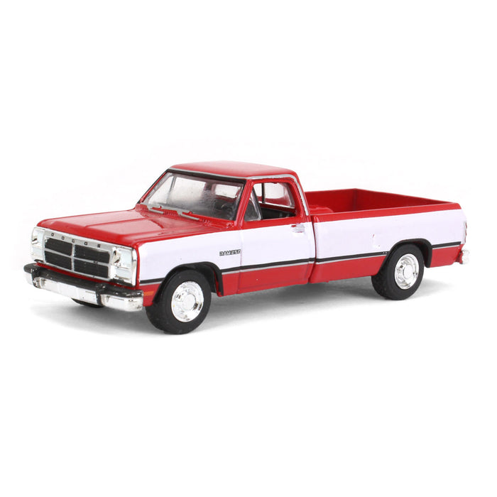 1/64 1992 Dodge Ram 1st Generation, Red & White, Outback Toys Exclusive