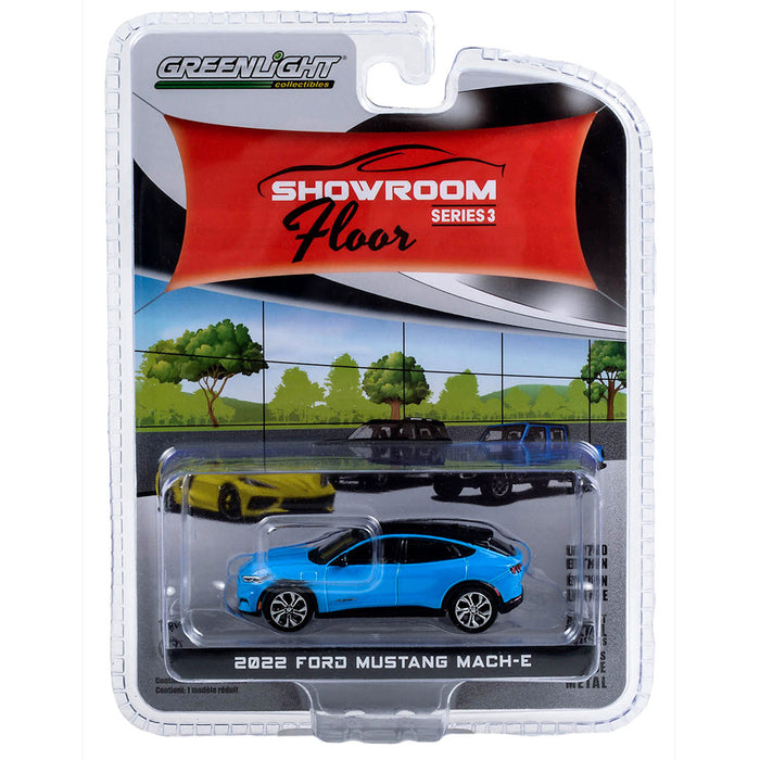 1/64 2022 Ford Mustang Mach-E Grabber Blue, Showroom Floor Series 3