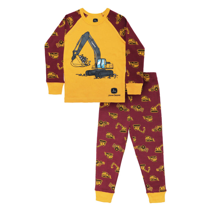 Childrens John Deere Construction Equipment Pajama Set