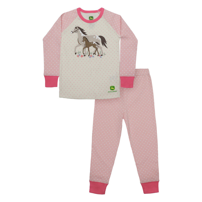 Childrens John Deere Mama & Foal Polka Dots Pajama Set