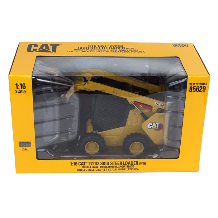 (B&D) 1/16 Yellow High Detail Caterpillar Wheeled 272D3 Skid Steer Loader, ERTL Exclusive - Damaged Item