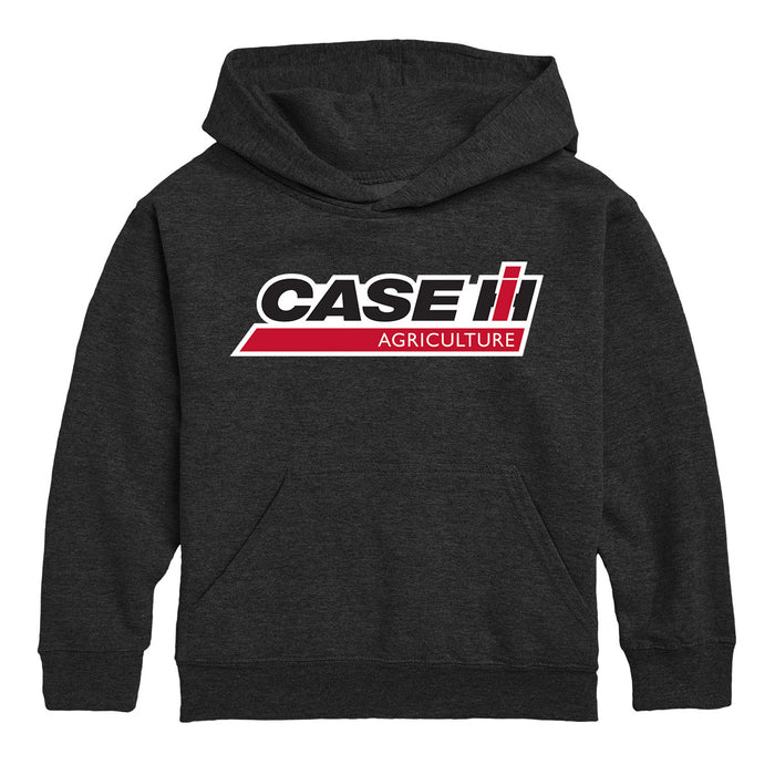 Youth CASE IH Agriculture logo Heather Charcoal Fleece Hooded Sweatshirt