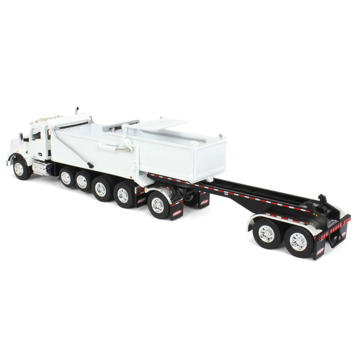 1/64 White Kenworth T880 Rogue Dump w/ Rogue Transfer Dump Trailer, DCP by First Gear