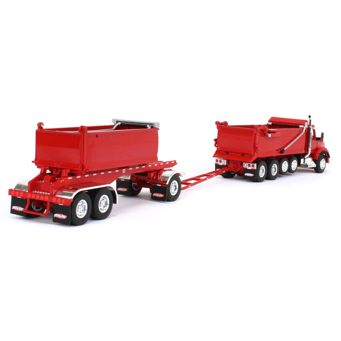 1/64 Viper Red Kenworth T880 Rogue Dump w/ Rogue Transfer Dump Trailer, DCP by First Gear