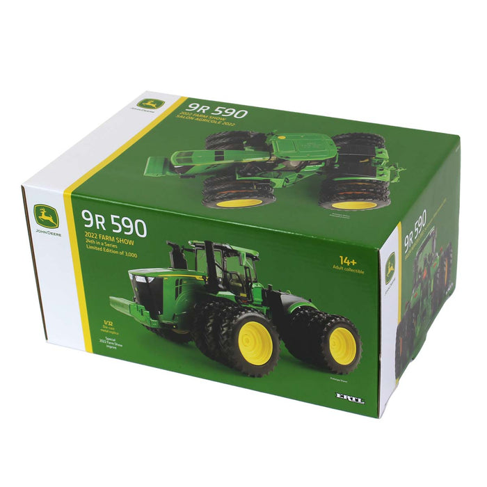 1/32 John Deere 9R 590 4WD w/ Front & Rear Triples, 2022 Farm Show Edition, ERTL Prestige Collection