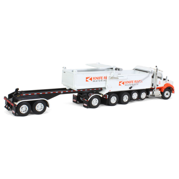 1/64 Kenworth T880 Dump w/ Dolly & Rogue Tandem Dump Trailer, Knife River, 2021 Natl Toy Truck 'N Construction