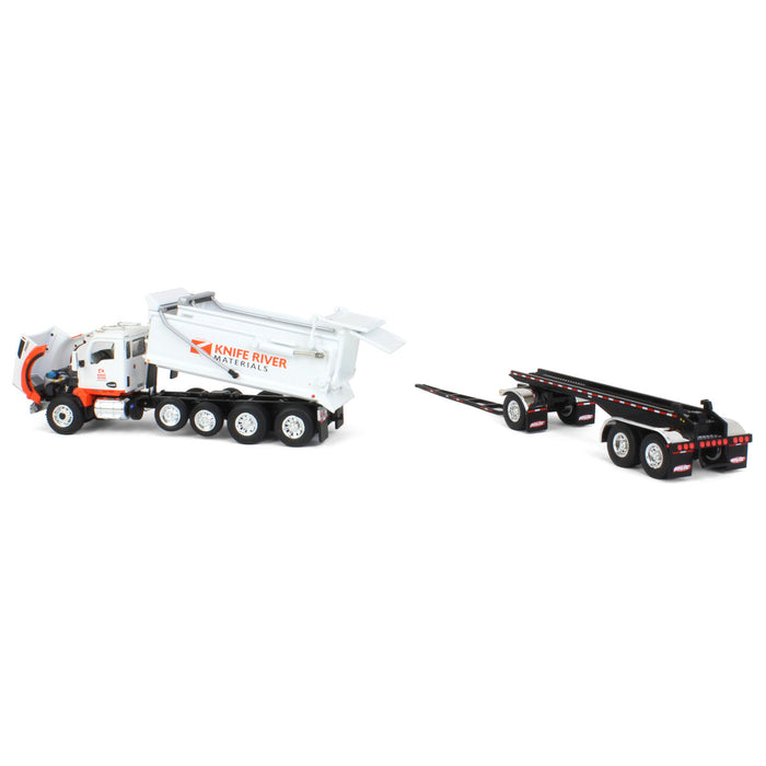 1/64 Kenworth T880 Dump w/ Dolly & Rogue Tandem Dump Trailer, Knife River, 2021 Natl Toy Truck 'N Construction