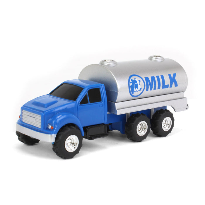 1/64 Blue Tandem Milk Tank Truck, ERTL Collect N Play