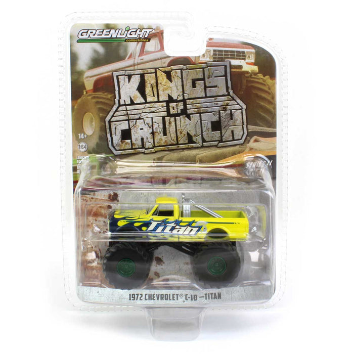 Green Machine ~ 1/64 1972 Chevrolet C-10 Titan Monster Truck, Kings of Crunch Series 11