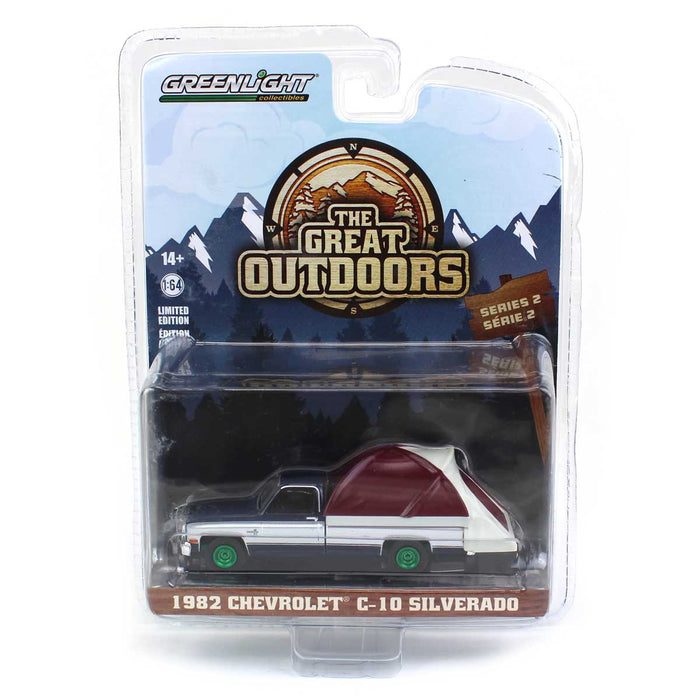 1/64 1982 Chevrolet C-10 Silverado with Truck Bed Tent, Great Outdoors Series 2--CHASE UNIT