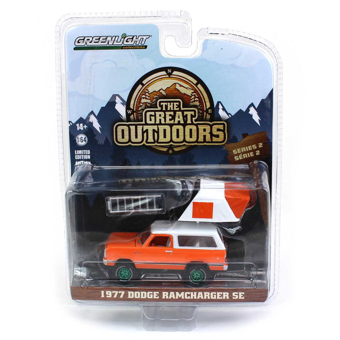1/64 1977 Dodge Ramcharger SE with Rooftop Tent, Orange, Great Outdoors Series 2--CHASE UNIT