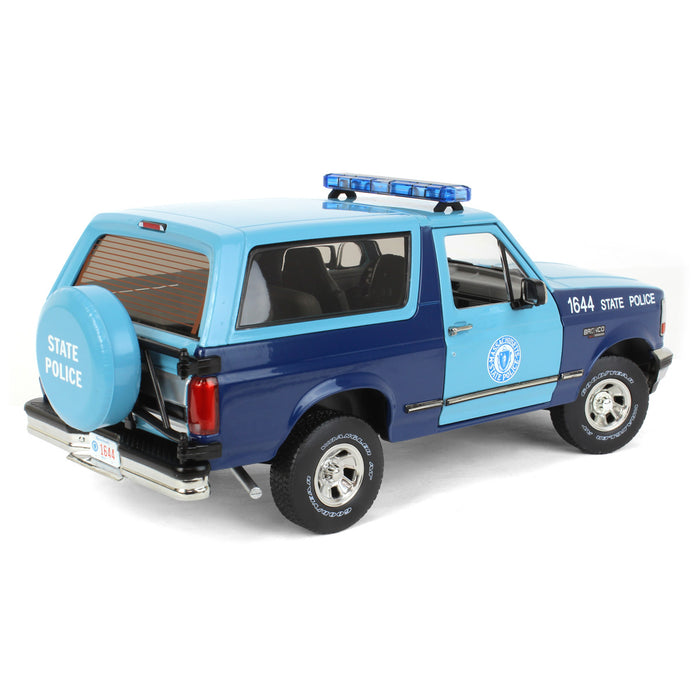 1/18 1996 Ford Bronco XLT Massachusetts State Police, Greenlight Artisan collection