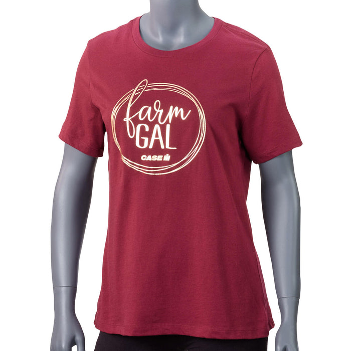 Ladies Case IH Farm Gal Maroon T-Shirt