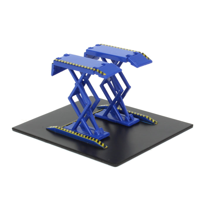 1/64 Blue Double Scissor Lift, Automotive Double Scissor Lifts Series 1