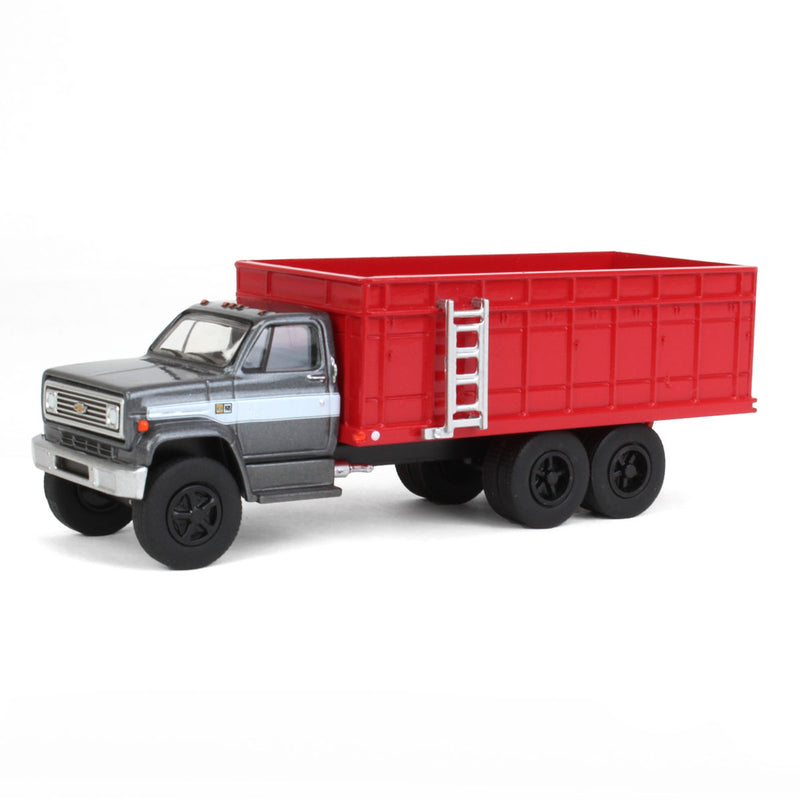 1/64 1983 Chevrolet C70 Tandem Grain Truck w/ Gray Cab & Red Bed