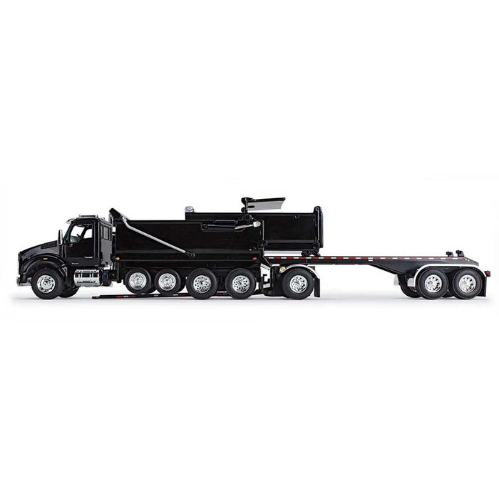 1/64 Black Kenworth T880 Rogue Dump w/ Rogue Transfer Dump Trailer, DCP by First Gear