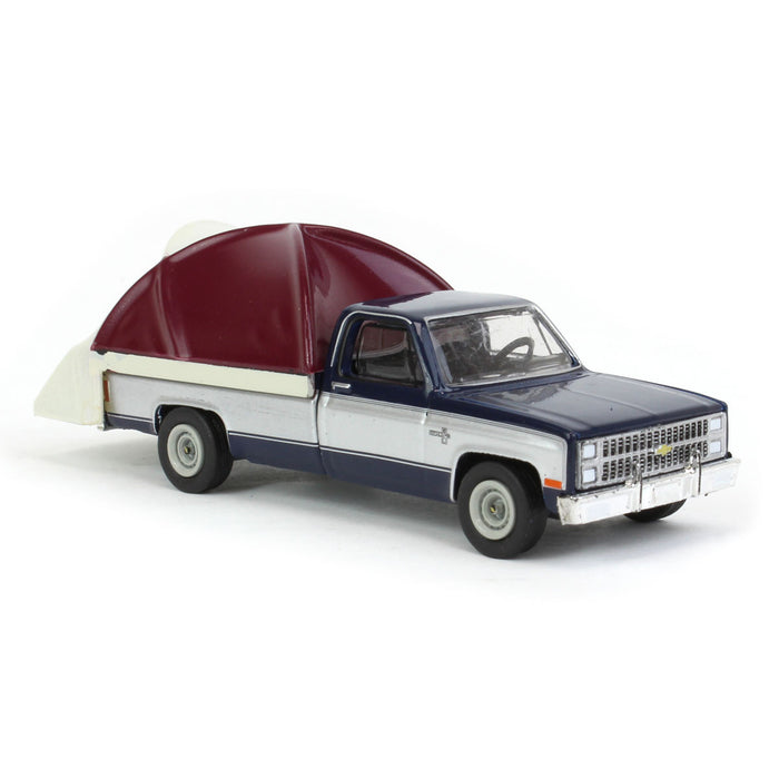 1/64 1982 Chevrolet C-10 Silverado with Truck Bed Tent, Great Outdoors Series 2