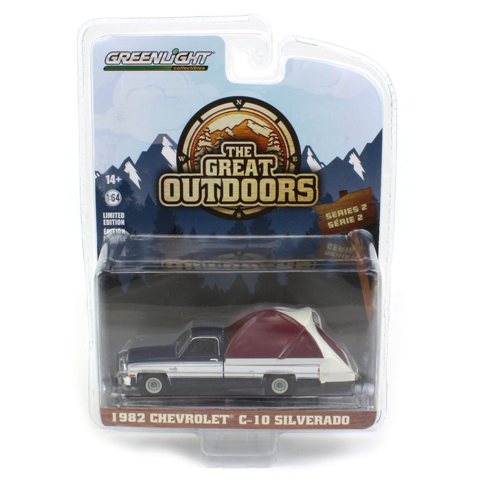 1/64 1982 Chevrolet C-10 Silverado with Truck Bed Tent, Great Outdoors Series 2