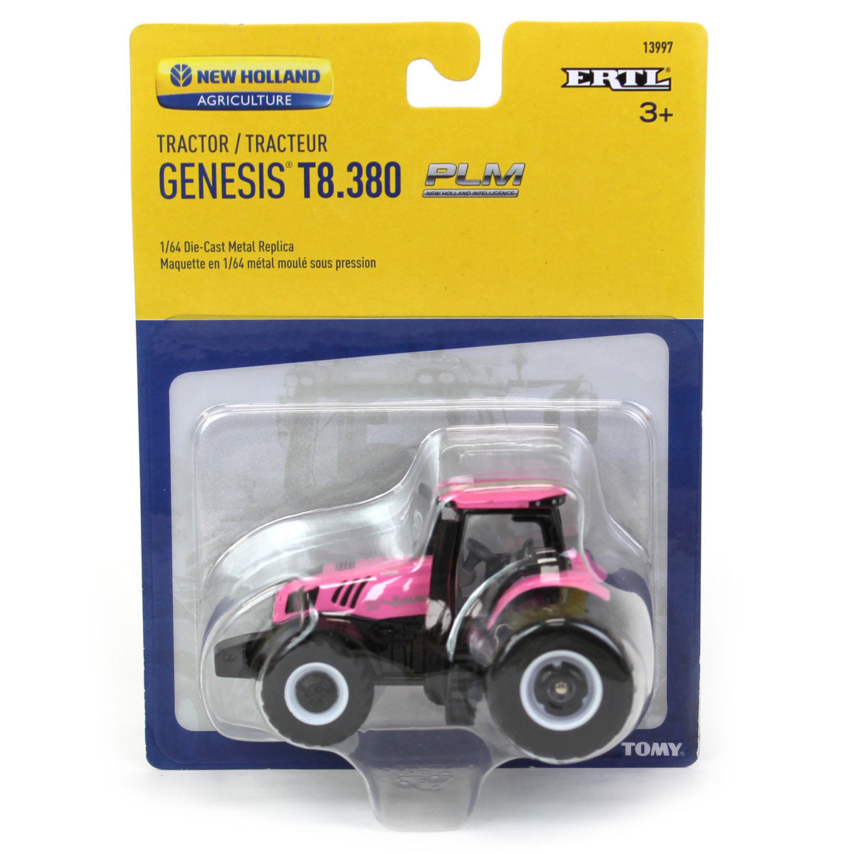 1/64 Pink New Holland Genesis T8.380 Tractor with Rear Duals by