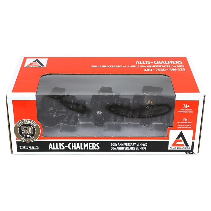 Black Metallic Chase Units ~ 1/64 Allis Chalmers 4WD 50th Anniv. 3 Piece Set w/ 440, 7580 & 4W-220