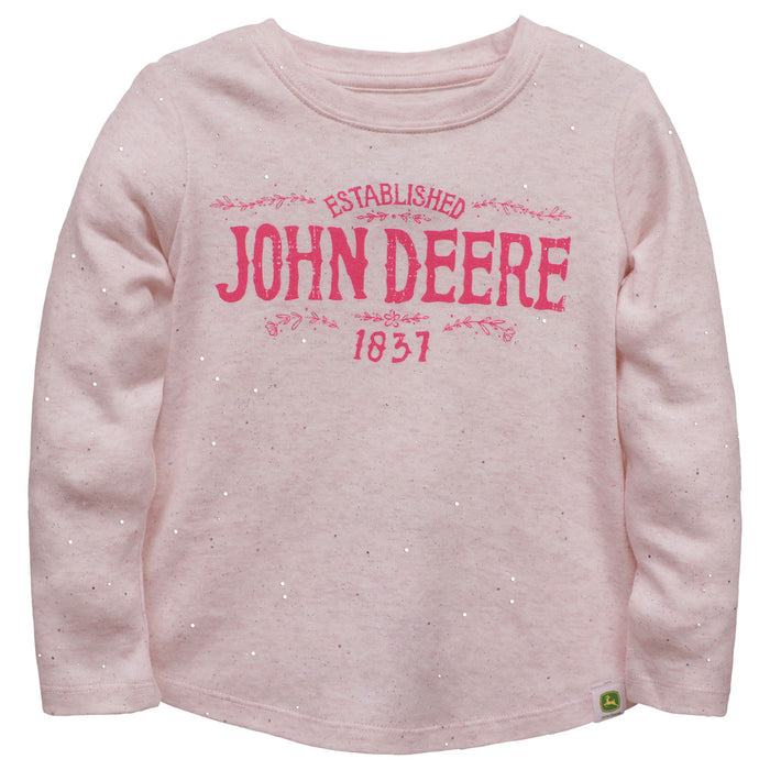 Children's John Deere Established 1837 Pink Long Sleeve Shirt
