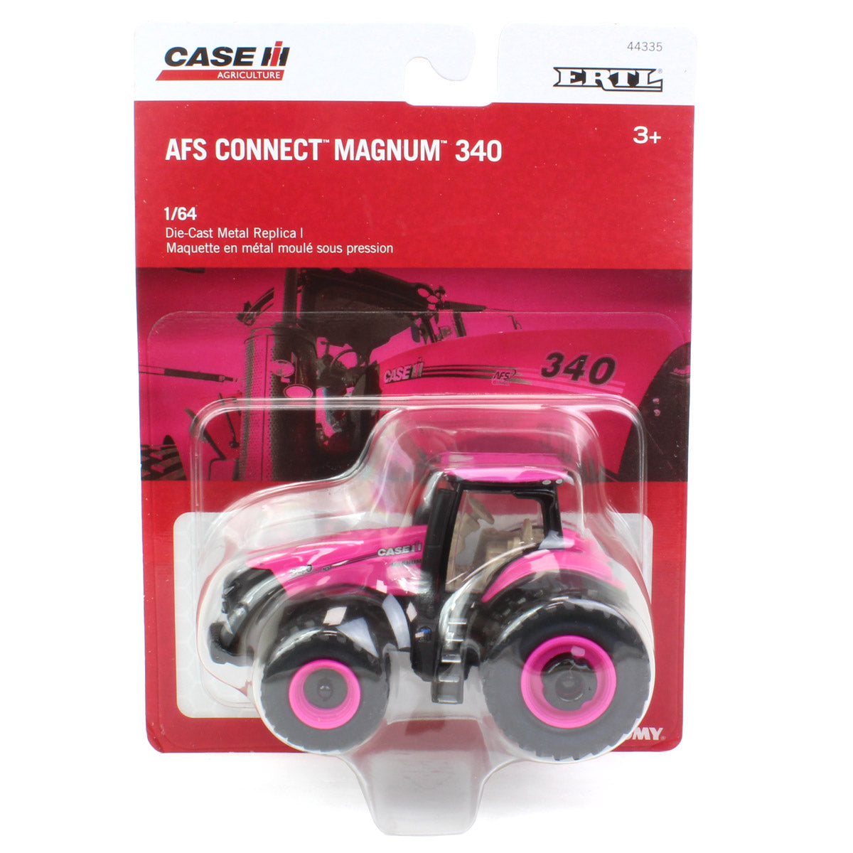 1/64 Pink Case IH AFS Connect Magnum 340 Tractor with Front & Rear