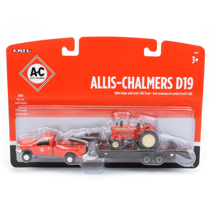 1/64 Allis Chalmers Die-cast Set w/ D19 Tractor, Ford F-350 & 5th Wheel Trailer