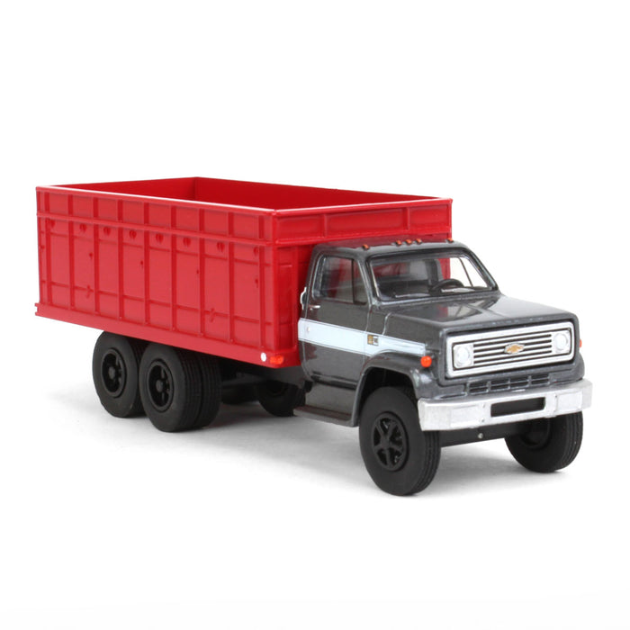 1/64 1983 Chevrolet C70 Tandem Grain Truck w/ Gray Cab & Red Bed