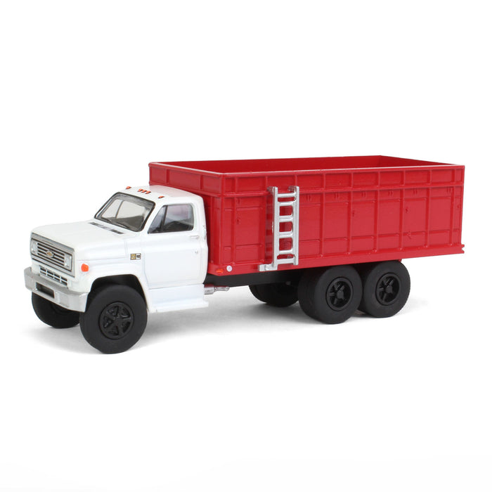 1/64 1983 Chevrolet C70 Tandem Grain Truck w/ White Cab & Red Bed