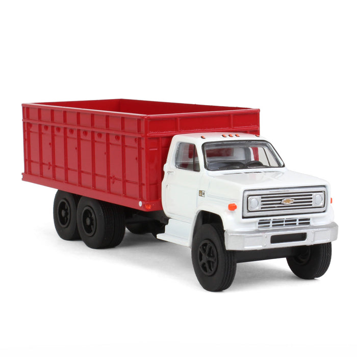 1/64 1983 Chevrolet C70 Tandem Grain Truck w/ White Cab & Red Bed