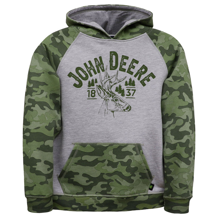 Youth John Deere 1837 Camo Hooded Sweatshirt