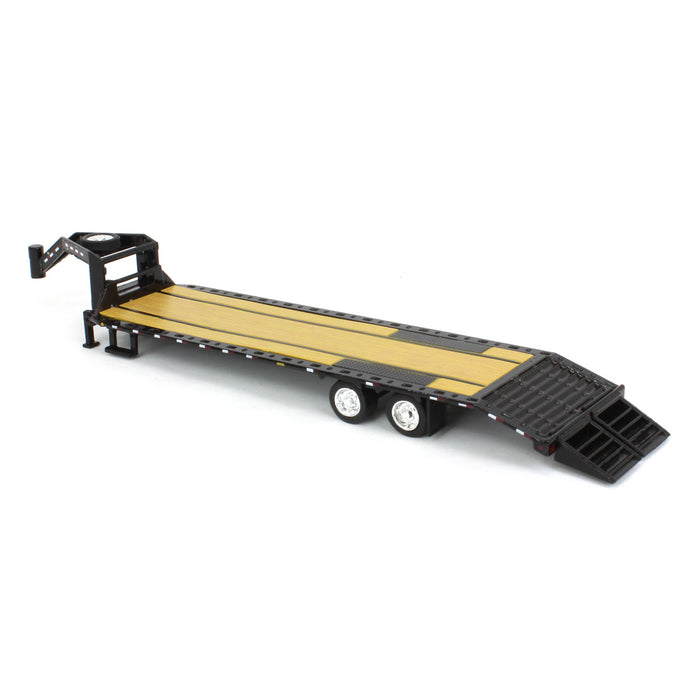 (B&D) 1/64 Black Gooseneck Trailer with Red & White Conspicuity Stripes - Damaged Item