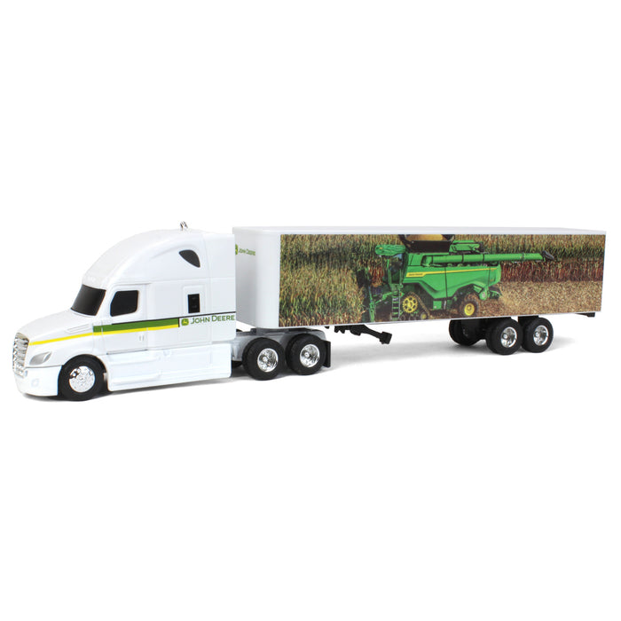 1/64 Freightliner Semi w/ John Deere X9 Combine Graphics on Trailer