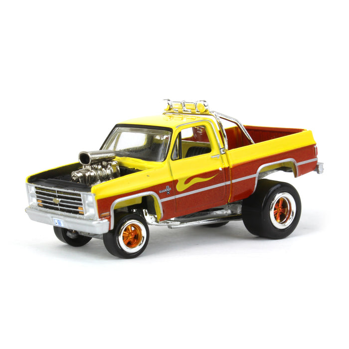 1/64 1985 Chevrolet Silverado, Golden Yellow, Zingers by Johnny Lightning