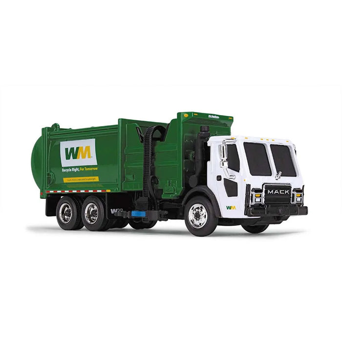 (B&D) 1/87 Mack LR Waste Management Refuse Truck with McNeilus ZR Side Loader - Damaged Item