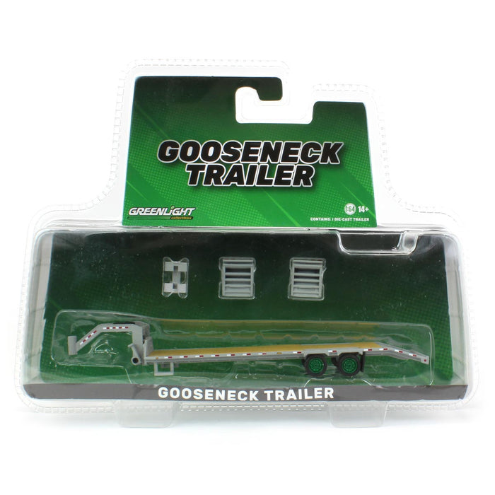 1/64 Primer Gray Gooseneck Trailer with Red & White Conspicuity Stripes - Green Machine